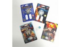 China Custom RHINO 69 Male Enhancement Pill Packaging , 3d Lenticular Packaging Card supplier