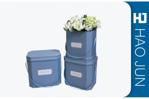 Light Blue Custom Printed Cardboard Flower Boxes With Lids , Free Sample