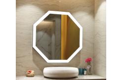 China Polygonal Vanity Mirror With Lights High Clear Reflection Custom Backlit Mirror supplier