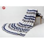 Flannel Fleece Plush Polyester Fleece Blanket Gradient Colorful Jacquard Pendant Lace for sale
