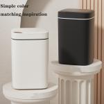 16L Large Capacity Quiet Slow Drop Closed Lock Smell Intelligent Electronic Motion Induction Plastic Trash Can for sale