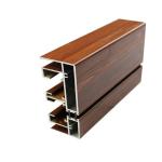20 X 80 Aluminum Glass Frame Extrusion , Wood Finish Aluminum Door Frames for sale