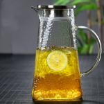 Heat Resistant Glass Water Pitcher 1500ml / 1800ml Capacity Refrigerator Safe
