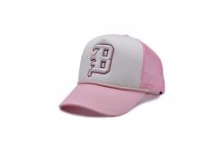 China Flat Bill High Profile 5 Panel Trucker Cap With Adjustable Snapback Closure supplier
