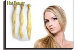 China Russian Remy Human Hair Extensions Clean And Neat Straight  613# Blonde supplier