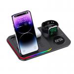 LED 3 In 1 Foldable Wireless Charger 15W 10W 7.5W 5W With Clock for sale