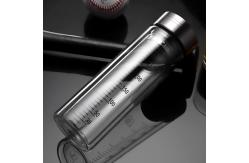 China Portable Double Wall Glass Water Bottle With Strainer / Rubber Seal Durable supplier