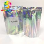 Heat Seal Surface Plastic Pouches Packaging Hologram Effect Bags With Window for sale