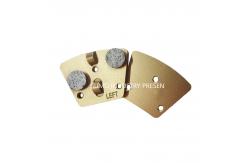 China ASL Trapezoid  PCD Double Round Magnetic Connection Diamond Grinding Shoes non-threaded supplier