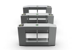 China Fire Linkage Remote Control Swing Turnstile Gate SS316 Acrylic supplier