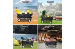 China Steel Folding Picnic Wagon With Powder Coating Foldable Garden Wagon Cart supplier
