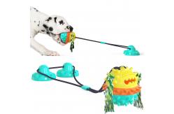 China Natural Rubber Dog Chew Toy TPR Indestructible Suction Dog Tug Of War Toy supplier