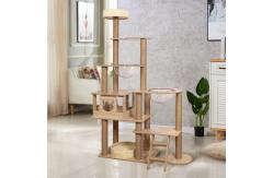 China Cat ToysCustom Sizes Wooden Cat Tree with Scratcher Houses and Playing supplier