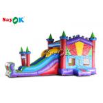 Digital Printing PVC Waterproof Inflatable Bouncy Castle With Slide for sale