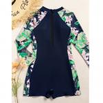 Black Elastic Function Sport One Piece Swimsuit Printing Colour