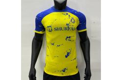China Permeable Blue Yellow Soccer Player Version Jersey Durable And Dynamic supplier