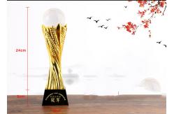 China Custom Resin Trophy Cup With Crystal Ball For Soccer End - Year Award supplier