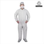 ISO9001 Hospital Disposable Medical Coveralls Overalls With Hood SMS 35gsm for sale
