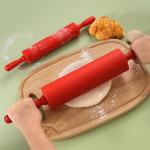 Handle Silicone Rolling Pin Non Stick For Home Kitchen Cake for sale