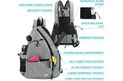China Unisex Black Sling Pickleball Bag With Detachable Shoulder Strap supplier