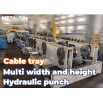 Heavy Duty Cable Tray Forming Machine With Adjustable Width Dual Wall Structure And Hydraulic Punching for sale