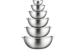 China 6pcs Stacking Nesting Stainless Steel Mixing Bowls For Space Saving Storage supplier