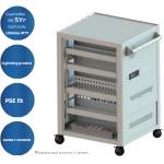 Public Wireless Two Point Lock Trolley Charging Cart Charging Vault Storage IPad Charging Cabinet for sale