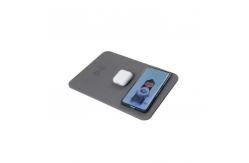 China Multifunctional PU Leather Wireless Charging Mouse Pad With 3 Charging Stands supplier