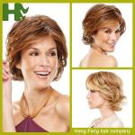 Brown Color Short Synthetic Hair Wigs High Temperature Fiber Wigs For Women for sale