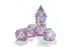 China Pink Flow Sand Blue Crystal Resin Dice Multi Sided Handmade supplier