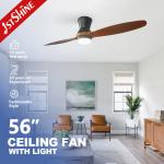 DC Motor 56 Inch Solid Wood Ceiling Fan Decorative Remote Control for sale