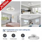 Bedroom Lighting Solution 220V Smart Remote Ceiling Fan with Hidden Blades by 1stshine