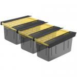 Garage Storage Rack Ceiling Tote Container Bins Slide Brackets for Easy Organization for sale