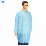 45GSM Nonwoven Polypropylene Disposable Lab Coat Ethylene Oxide Sterilization Free for sale