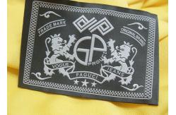 China Black Embroidered Back Neck Main Label Leather Jacket Badges For Garment supplier
