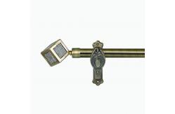China Metal Electroplate Pipe Curtain Rods 22MM Diameter With Stereoscopic Finials supplier