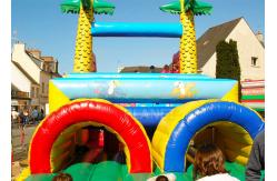 China Jungle Theme Inflatable Obstacle Course Plato 0.55 Mm PVC Material supplier
