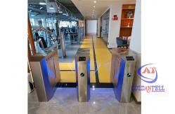 China GYM Entrance Bi Directional Flap Barrier Gate SUS304 NFC Scanner Pedestrian Turnstile Gate supplier