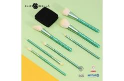 China 7pcs Plastic Handle Professional Makeup Brushes With White Synthetic Hair Aluminium Ferrule supplier