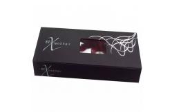 China custom purple red hair extension gift box  hair extension hinged box with window supplier