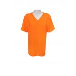 180GSM 100% Polyester Medical Uniform V Neck Scrub Orange Short Sleeve for sale