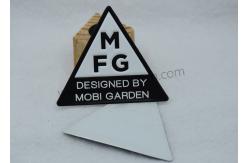China Triangle Embossed TPU Clothing Labels Heat Press Iron On Patches supplier