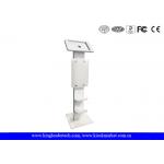 Logo Panel Tablet Kiosk Stand Freestanding With Shoe Shelves for sale