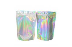 China Resealable Holographic Stand Up Pouch Mylar Packaging Bags Eco Friendly supplier