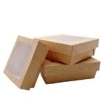 Kraft Takeaway Fast Food Packaging Box With Clear Window for sale