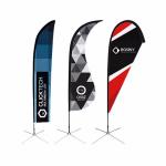 230gsm Polyester Custom Beach Flag Wind Resistant For Promotion Event for sale
