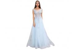 China Blue Breathable Middle Eastern Bridesmaid Dresses Printed Fabric For Party supplier