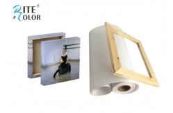 China Bright White Stretched Matte Canvas Roll 260gsm Polyester Print Fabric supplier