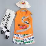 Vehicles Pattern Cartoon Printed Nightwear / Vest And Short Pjs With watermarks for sale