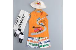 China Vehicles Pattern Cartoon Printed Nightwear / Vest And Short Pjs With watermarks supplier